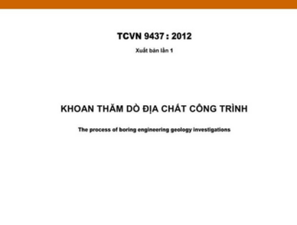 TCVN 9437:2012 - KHOAN THĂM DÒ ĐỊA CHẤT CÔNG TRÌNH